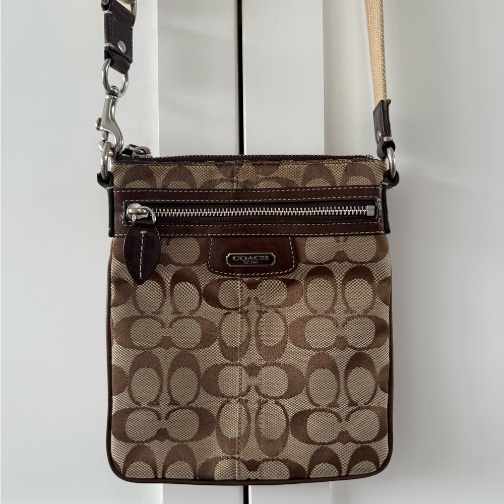 Coach Brown Crossbody Bag with Signature Design